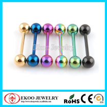 Titanium Anodized over 316L Surgical Steel Tongue Barbell