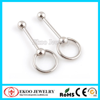 316L Surgical Steel Slave Ring Barbell Tongue Piercing Jewelry