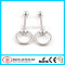 316L Surgical Steel Barbell with Bezel Set Gem Ball and Slave Ring Tongue Piercing