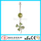 Felicific Four-Leaved Clover CZ Dangle Belly Button Rings