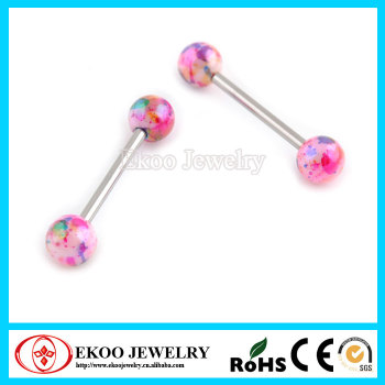 UV Oil Painting Tongue Ring Egyptian Body Jewelry