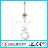 316L Surgical Steel Handcuffs CZ Hanging Belly Button Ring