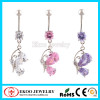 Flappy Butterfly CZ Dangle Nickle Free Belly Button Rings