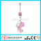 Flappy Butterfly CZ Dangle Nickle Free Belly Button Rings