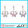 316L Surgical Steel Buttetfly CZ Free Belly Button Ring