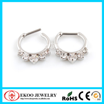 New Design Casting Septum Clickers with Crystal Fashion Body Jewelry