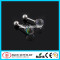316L Surgical Steel Clear Crystal Ball Top on Rainbow Anodized Plate Cartilage Piercing Earrings