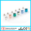 316L Surgical Steel Colorful Cube Crystal Cartilage Piercing Earrings