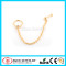 316L Surgical Steel Gemmed Labret Linked with Captive Ring Body Piercing