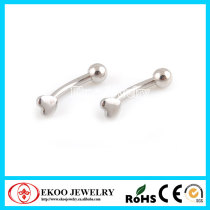316L Surgical Steel Eyebrow Rings with Dolphin Eyebrow Piercing