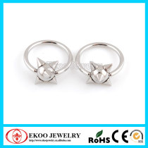 316L Surgical Steel Captive Bead Ring with Spikes Ball Closure Ring