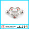 Heart Nipple Shield with Gems Nipple Piercing Jewelry