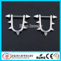 316L Surgical Steel Nipple Shield with Spikes Nipple Ring