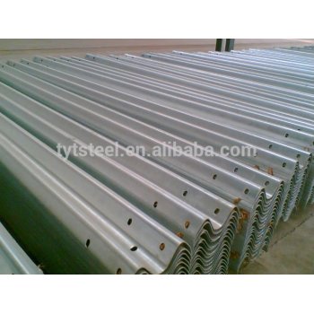 Corrugated sheet steel beams for guardrail