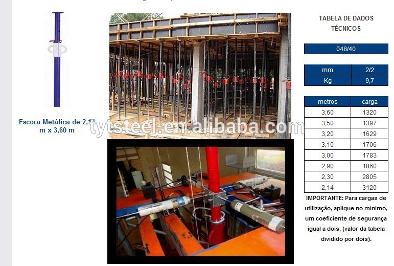 electro or painted telescopic scaffolding prop