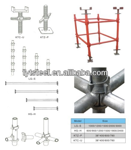 Galvanised cuplock scaffolding standard parts