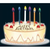 6 pcs color flame birthday candle