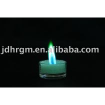 Color Flame Glass Green Tea Light Candle