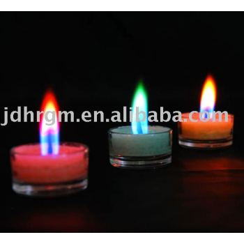 Color Flame Glass Tea light Decorative Candle