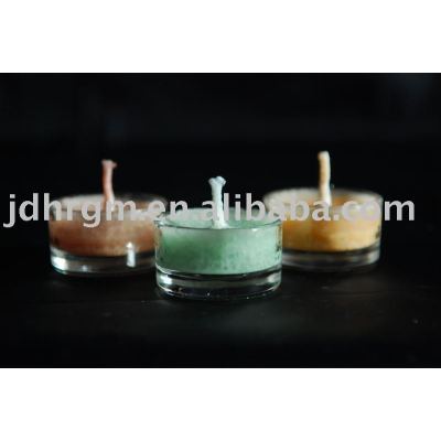 Color Flame Fancy Candle In Glass