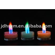 Color Flame clear cup tealight candle