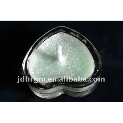 Color Flame Shape of heart Glass Candle Gift Sets