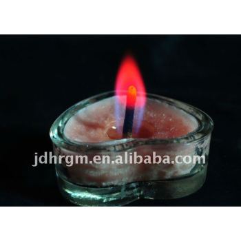 Color Flame Shape of heart Glass Red Candle