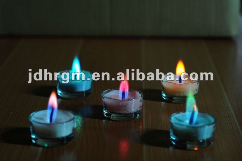 color flame glass tealight candles 1