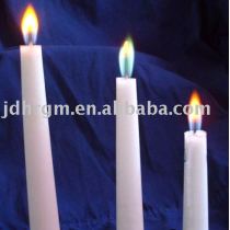 Color Flame White Pillar Candle