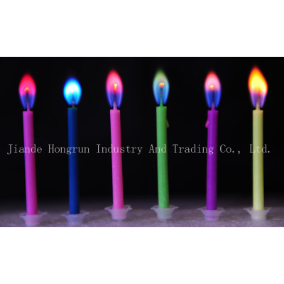 colored flame cake candles