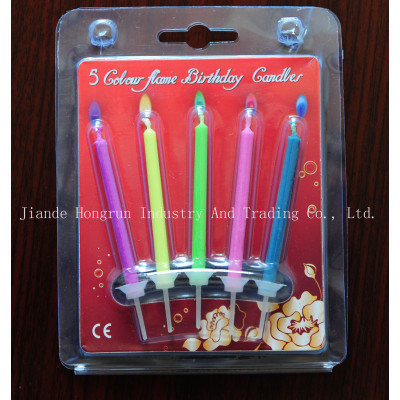 colored flame birthday candle