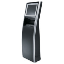 F1B Touchscreen kiosk with inlay metal keyboard and mini printer