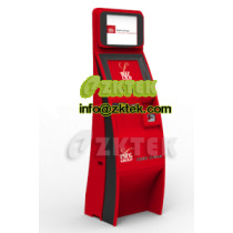Dual screen touchscreen kiosk with lightbox, barcode&card reader and receipt printer