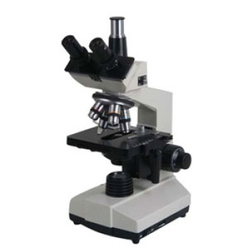 wood box sliding head trinocular bio microscope