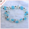 4-5mm white freshwater pearl&baby blue crystal fashion jewelry set