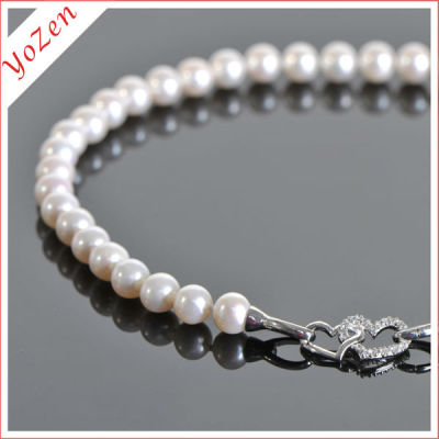 Gorgeous pink freshwater pearl chain necklace designs bridal