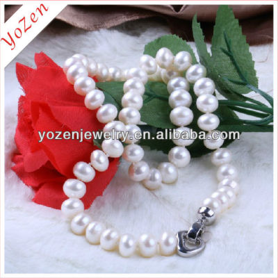Natural white color freshwater pearl necklace