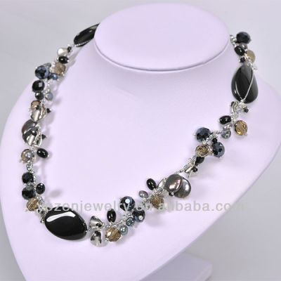 2013 new design 6-7mm near round freshwater pearl necklace set