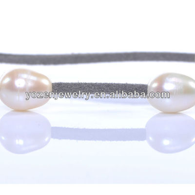 White near round freshwater pearl handmade necklace