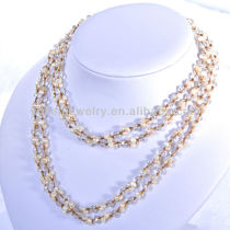 Charming freshwater pearl golden multistrand fashionable necklaces