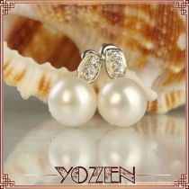 charming design freshwater pearl earring with 925 silver
