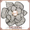Beautiful round tahitian pearls brooch fashion jewelry sterling silver pearl brooch