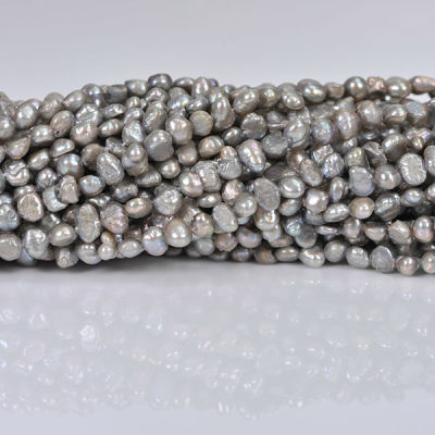 grey color nugget freshwater pearls and beads