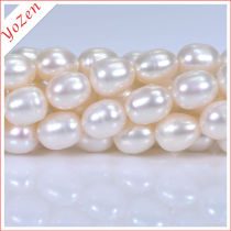 white color rice freshwater pearl strand