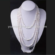 Nature white nugget freshwater pearl long pearl necklace