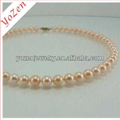 Nature pink freshwater pearl necklace designs