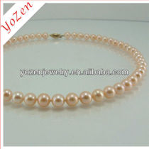 Nature pink freshwater pearl necklace designs