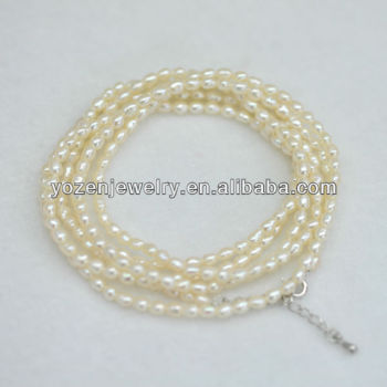 Charming white freshwater pearl jewelry bracelet