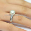 2012 design wholesale 8-9mm button freshwater pearl ring