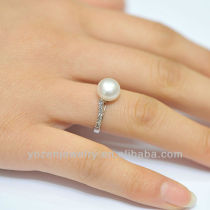 2012 design wholesale 8-9mm button freshwater pearl ring